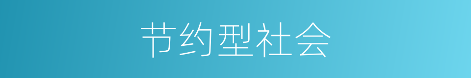 节约型社会的同义词