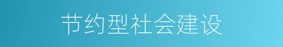 节约型社会建设的同义词