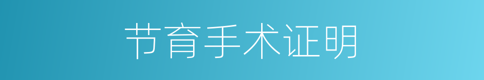 节育手术证明的同义词