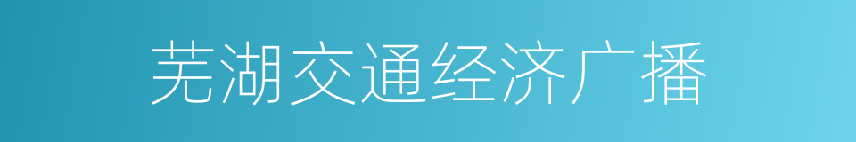 芜湖交通经济广播的同义词