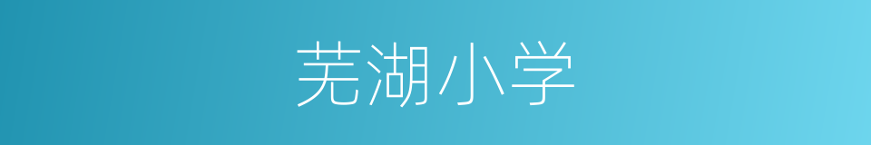 芜湖小学的同义词