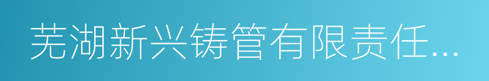 芜湖新兴铸管有限责任公司的同义词