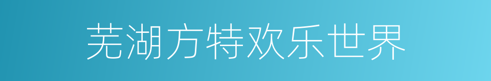 芜湖方特欢乐世界的同义词