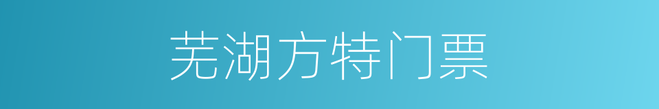 芜湖方特门票的同义词