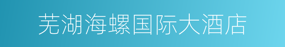 芜湖海螺国际大酒店的同义词