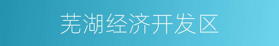 芜湖经济开发区的同义词