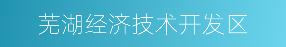 芜湖经济技术开发区的同义词