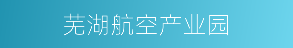 芜湖航空产业园的同义词