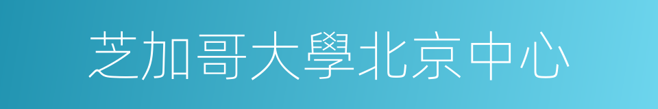芝加哥大學北京中心的同義詞