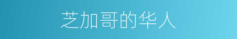 芝加哥的华人的同义词