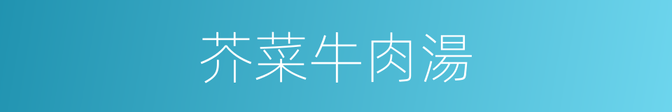 芥菜牛肉湯的同義詞