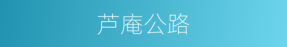 芦庵公路的同义词