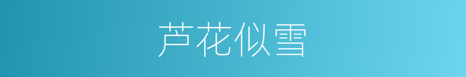 芦花似雪的同义词