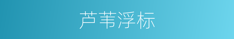 芦苇浮标的同义词