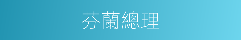 芬蘭總理的同義詞