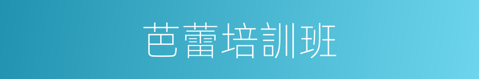 芭蕾培訓班的同義詞