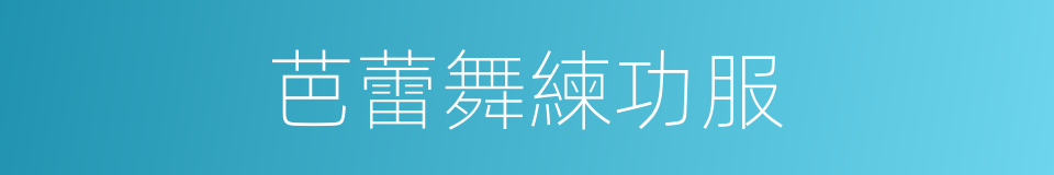 芭蕾舞練功服的同義詞