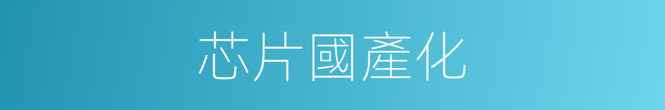 芯片國產化的同義詞