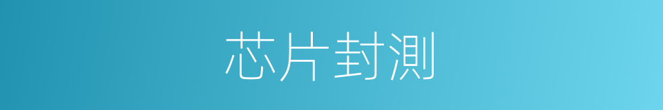 芯片封測的同義詞