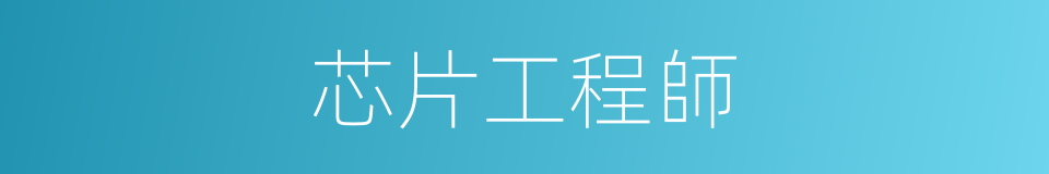 芯片工程師的同義詞