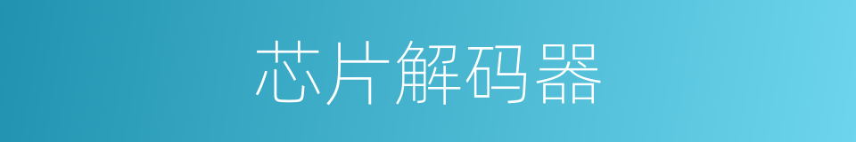 芯片解码器的同义词