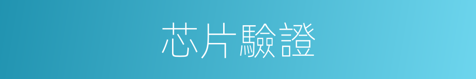 芯片驗證的同義詞