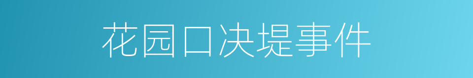 花园口决堤事件的同义词
