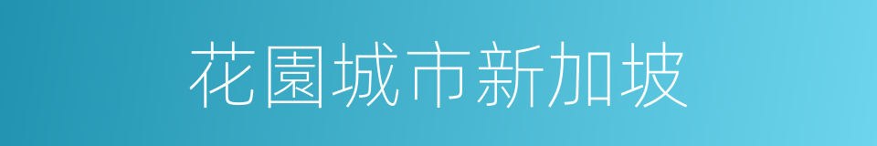 花園城市新加坡的同義詞