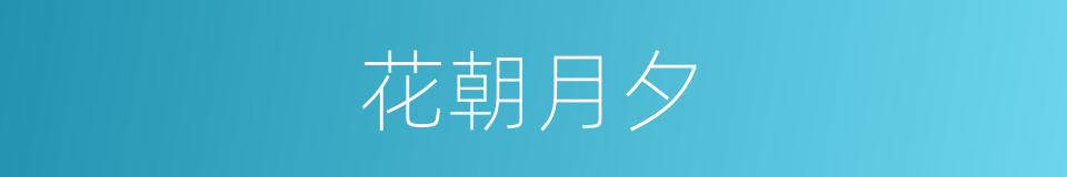 花朝月夕的意思