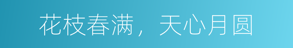 花枝春满，天心月圆的同义词