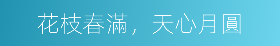 花枝春滿，天心月圓的同義詞