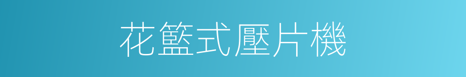 花籃式壓片機的同義詞