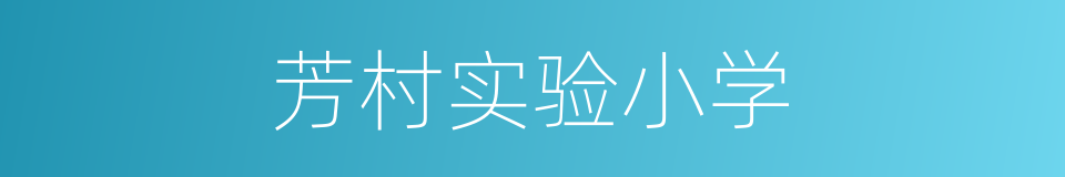 芳村实验小学的同义词