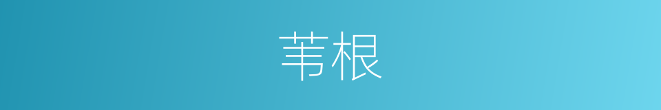 苇根的同义词