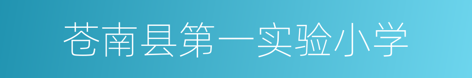 苍南县第一实验小学的同义词