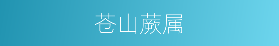 苍山蕨属的同义词