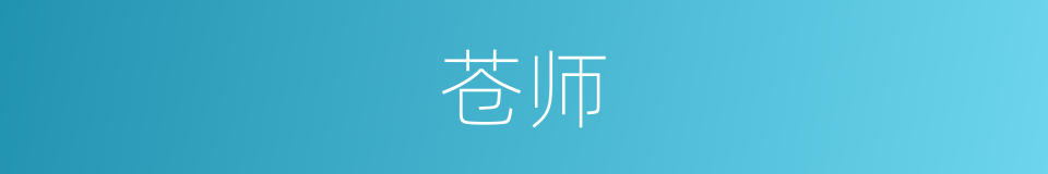 苍师的同义词