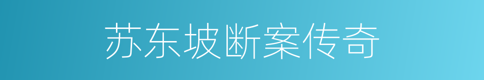 苏东坡断案传奇的同义词
