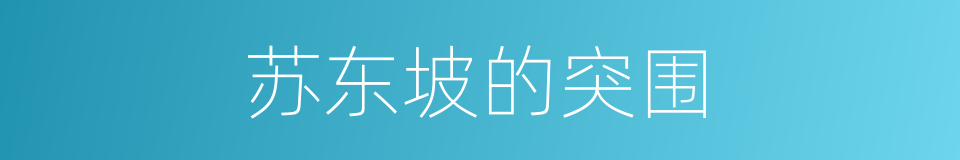 苏东坡的突围的同义词
