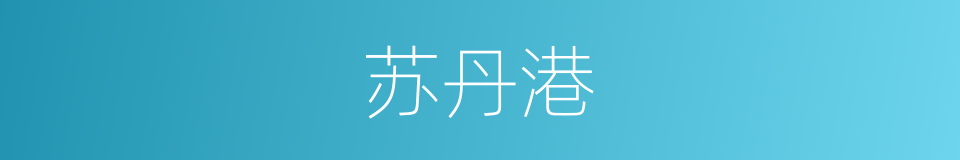 苏丹港的意思