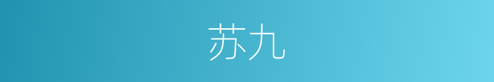 苏九的同义词