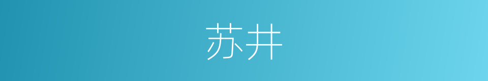 苏井的意思
