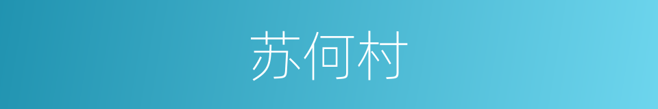 苏何村的同义词