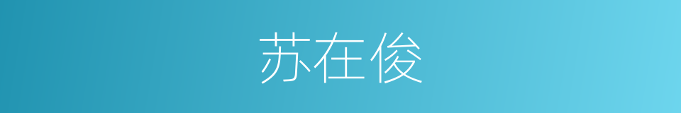 苏在俊的同义词