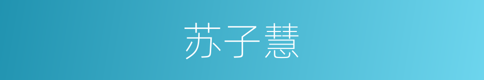 苏子慧的同义词