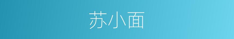 苏小面的同义词