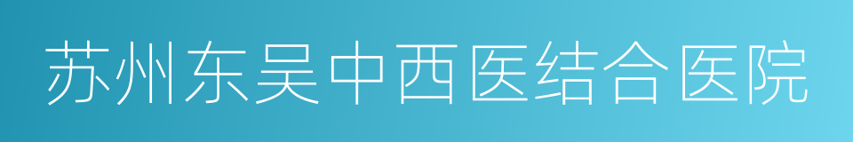 苏州东吴中西医结合医院的同义词