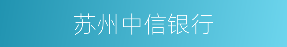 苏州中信银行的同义词