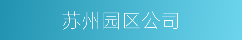 苏州园区公司的同义词