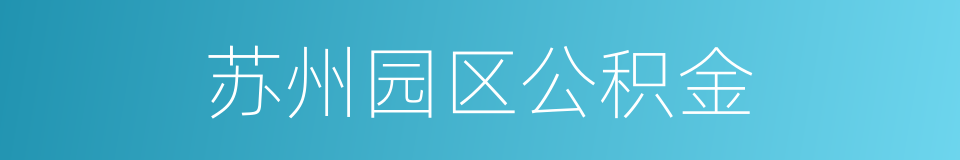 苏州园区公积金的同义词